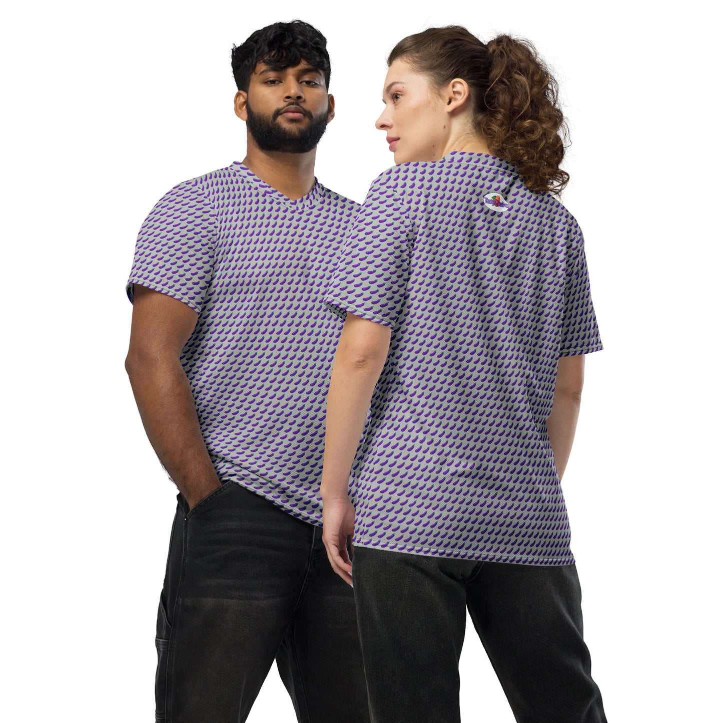 Eggplant Unisex Sports Jersey by Tasty Cheeks