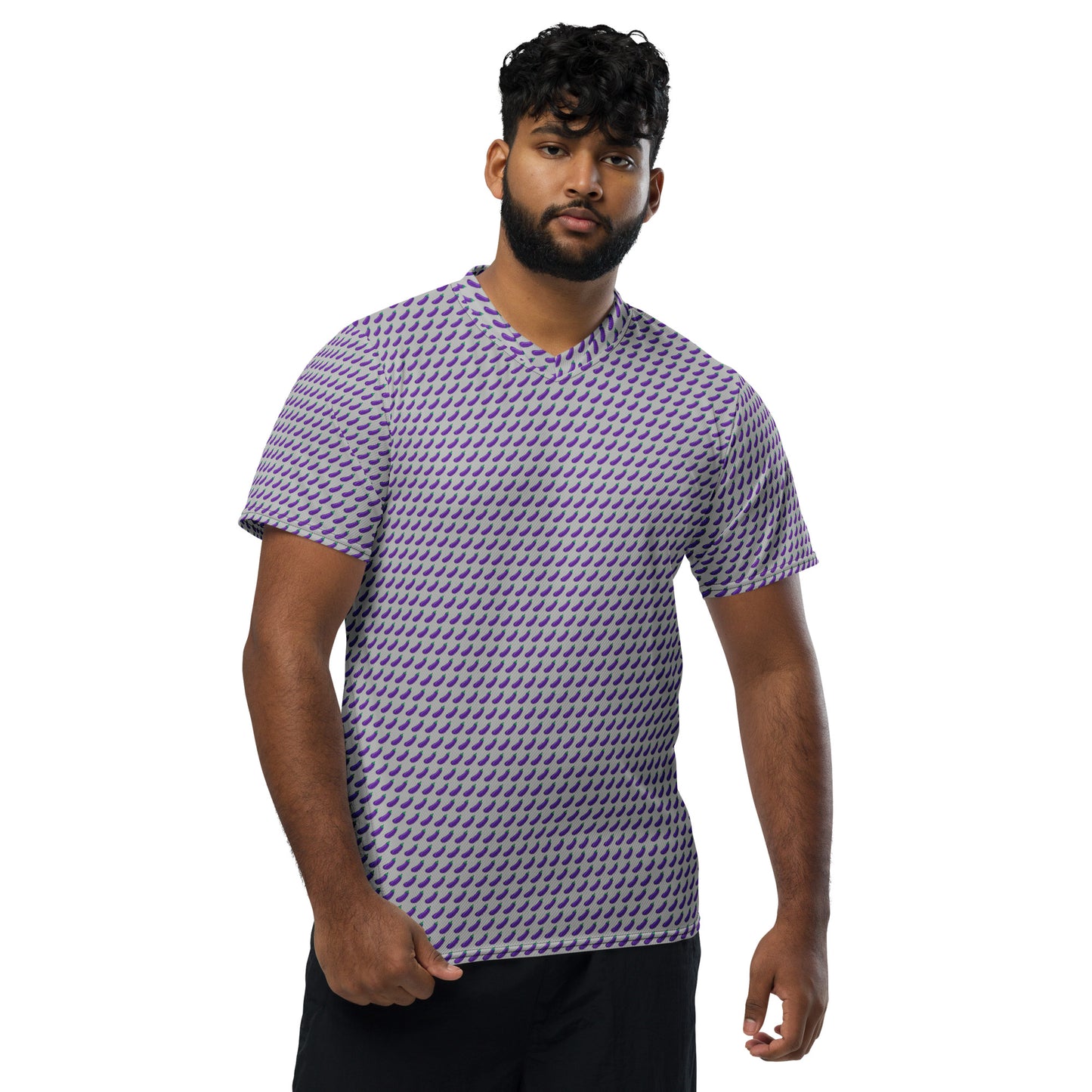 Eggplant Unisex Sports Jersey by Tasty Cheeks