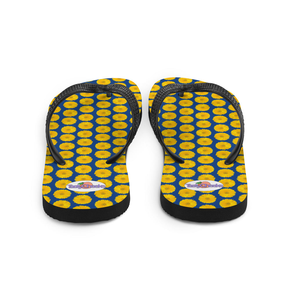 Yellow Gerbera Daisy Flip Flops by Tasty Cheeks