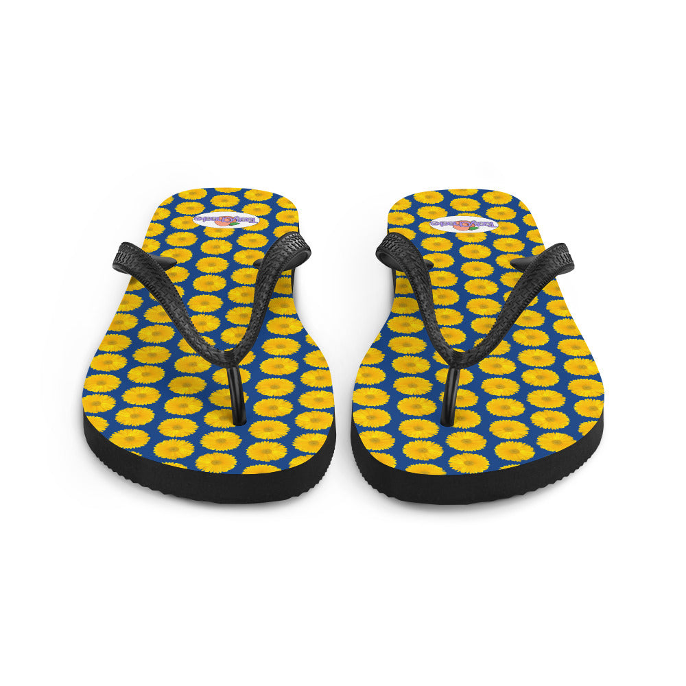 Yellow Gerbera Daisy Flip Flops by Tasty Cheeks