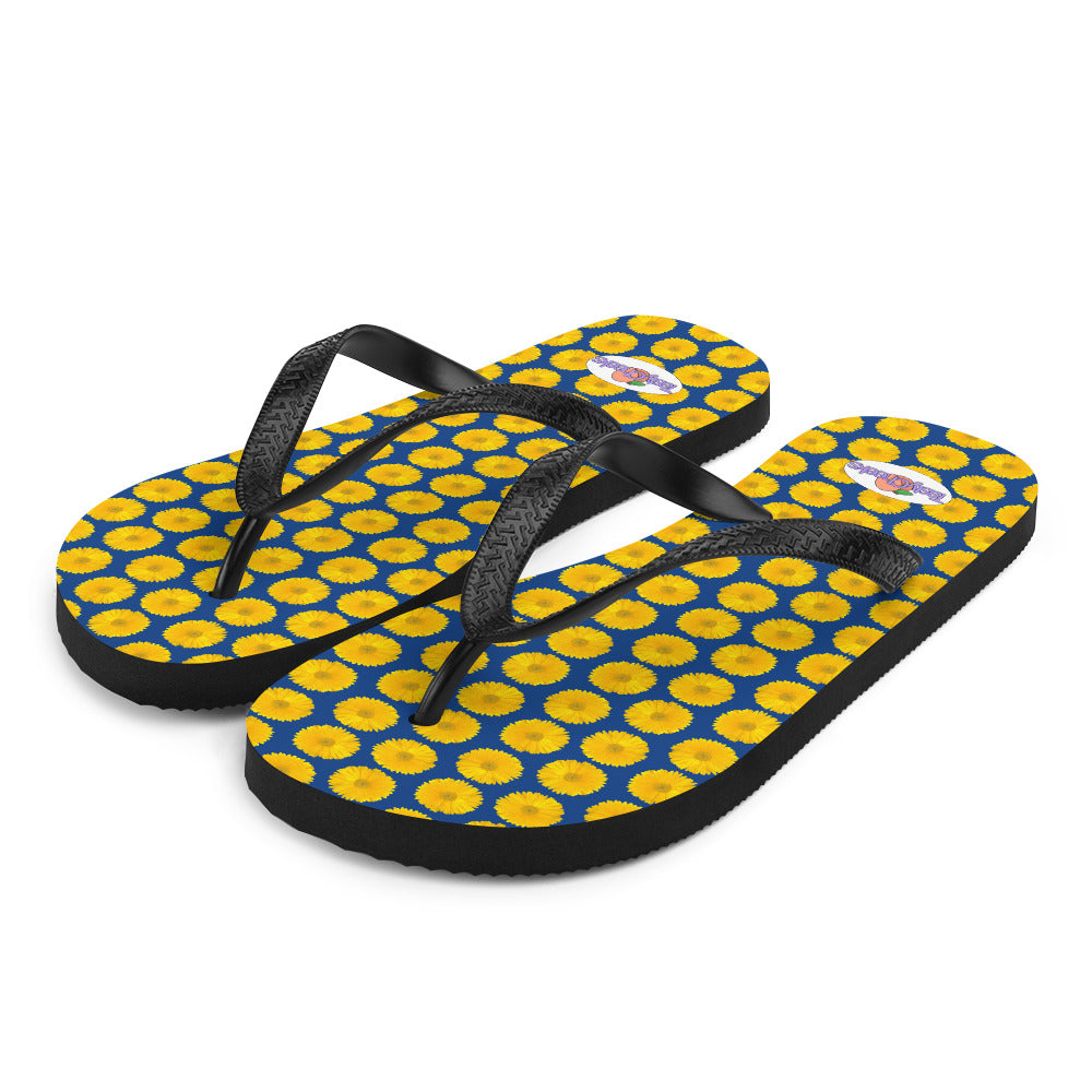 Yellow Gerbera Daisy Flip Flops by Tasty Cheeks