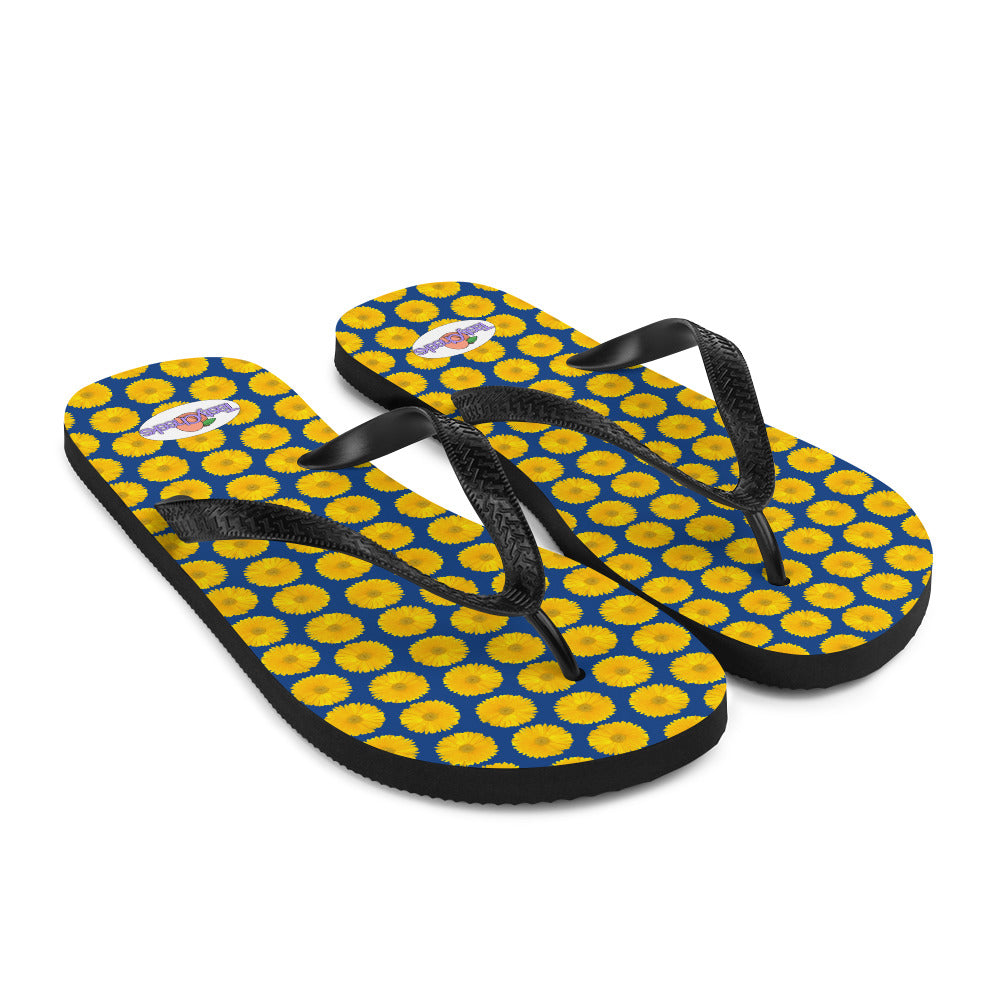 Yellow Gerbera Daisy Flip Flops by Tasty Cheeks