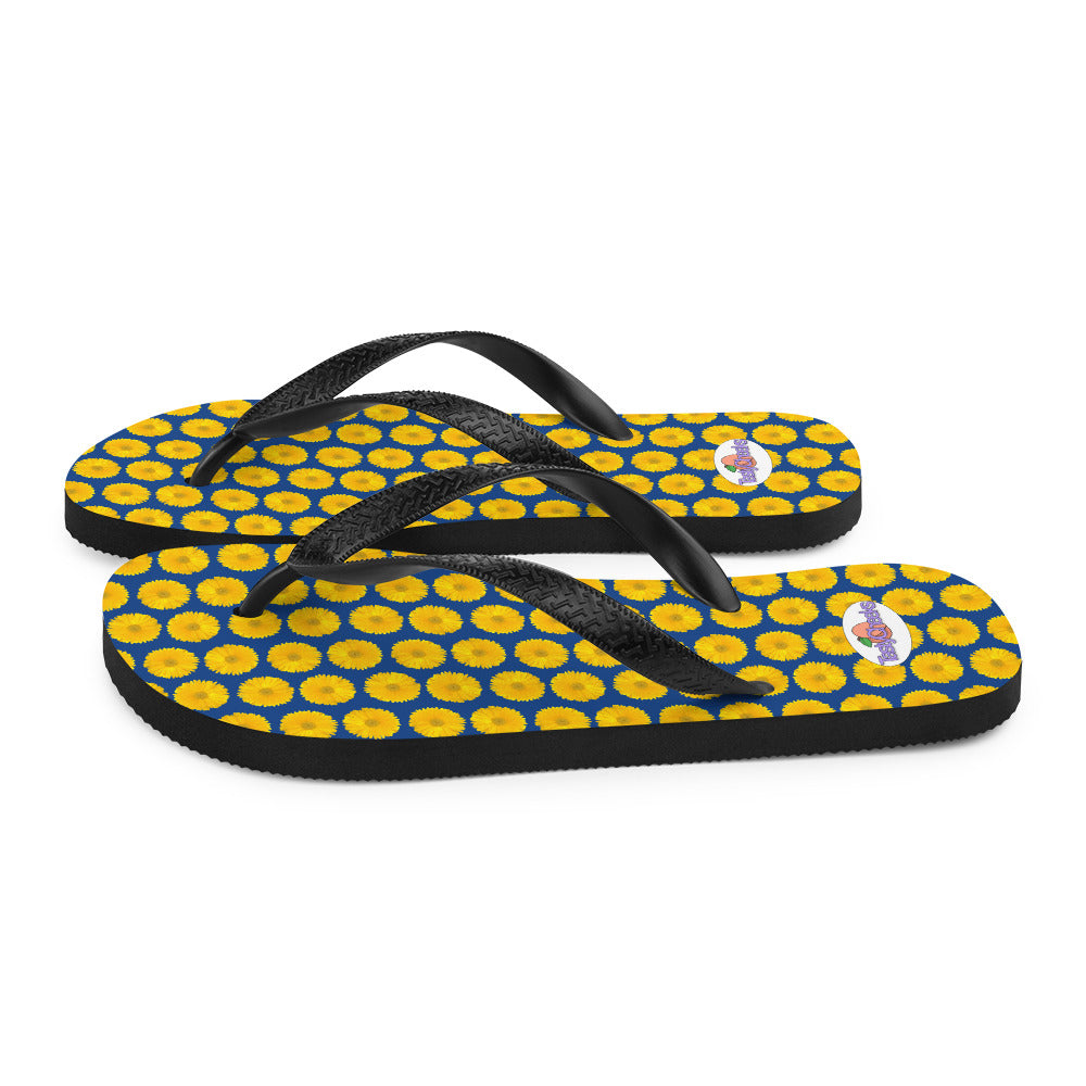 Yellow Gerbera Daisy Flip Flops by Tasty Cheeks