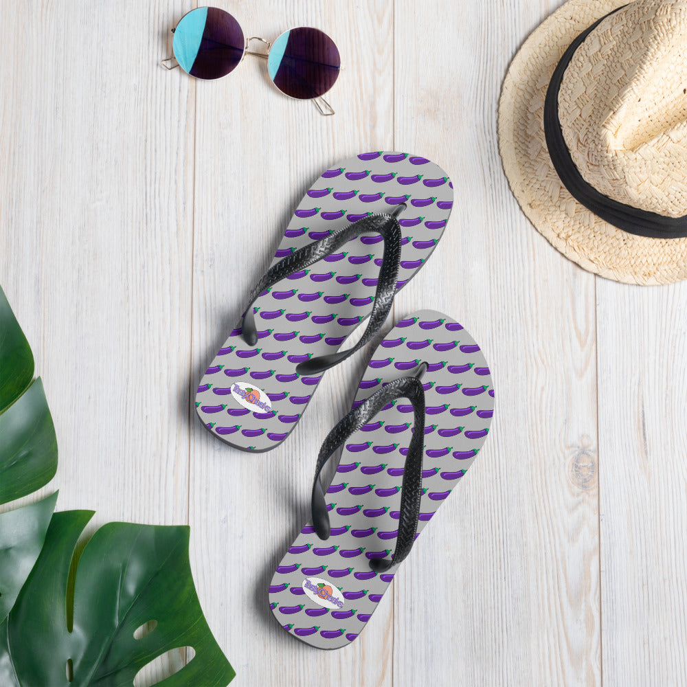 Eggplant Flip Flops by Tasty Cheeks