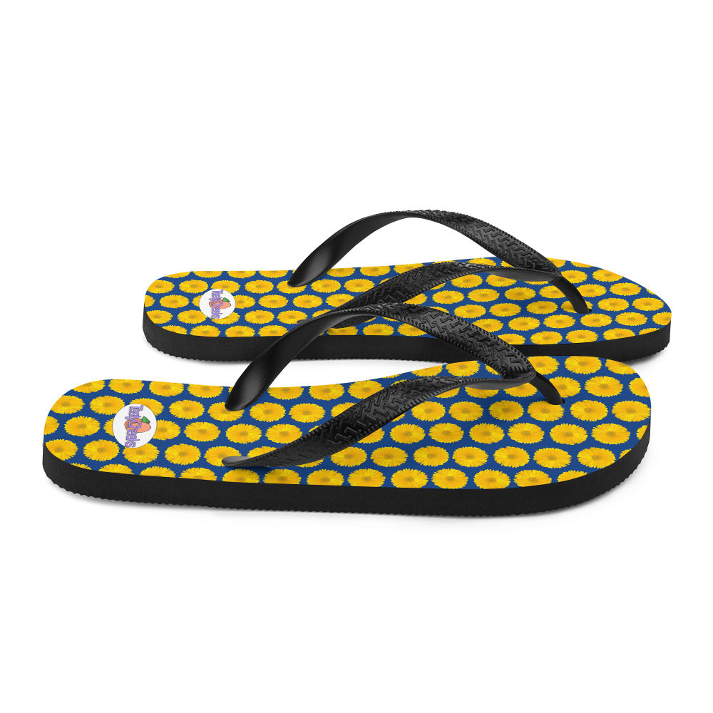 Yellow Gerbera Daisy Flip Flops by Tasty Cheeks