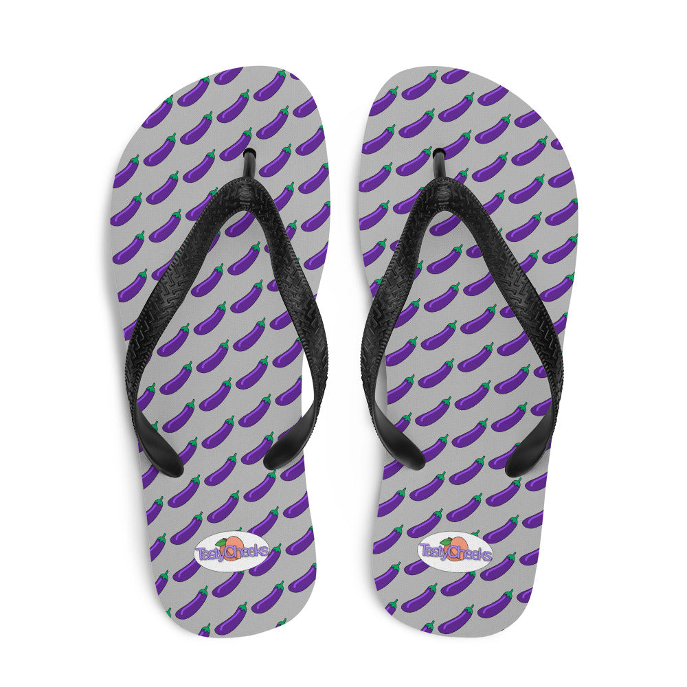 Eggplant Flip Flops by Tasty Cheeks