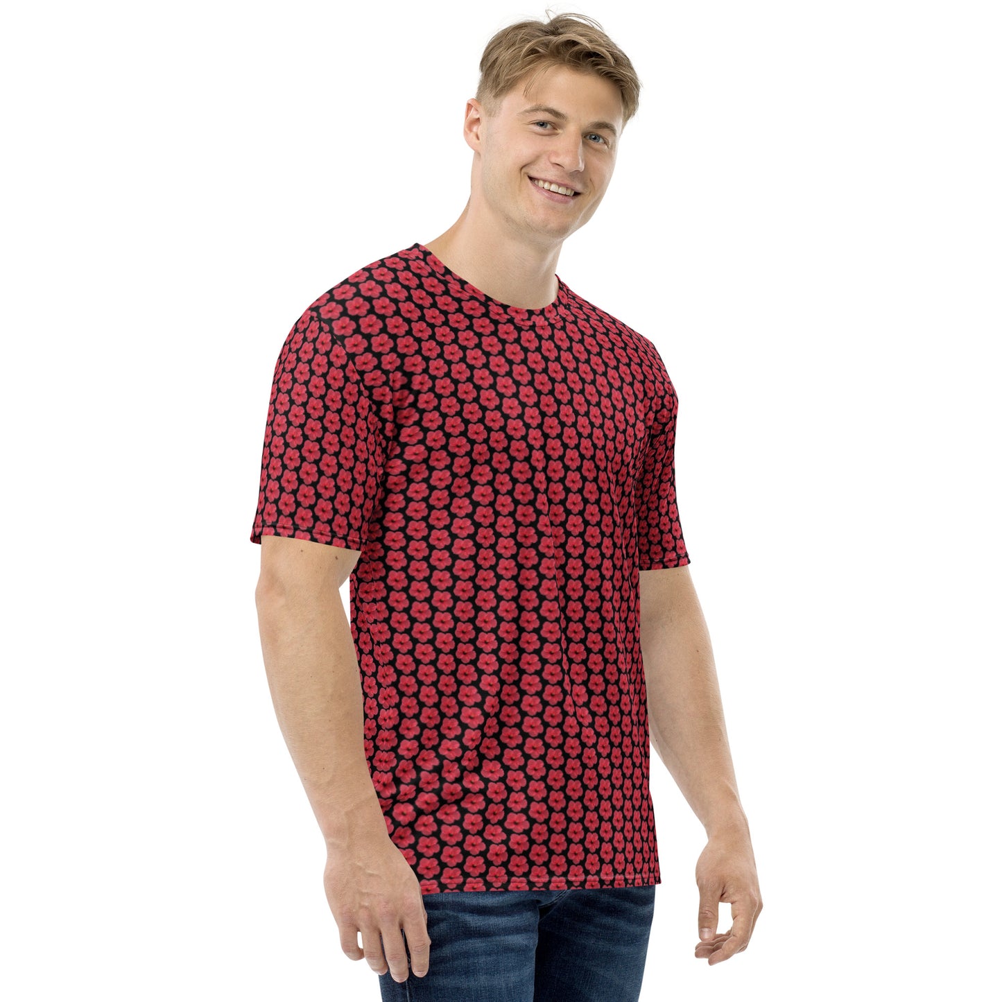 Hibiscus Crew Neck T-shirt by Tasty Cheeks (Men's)