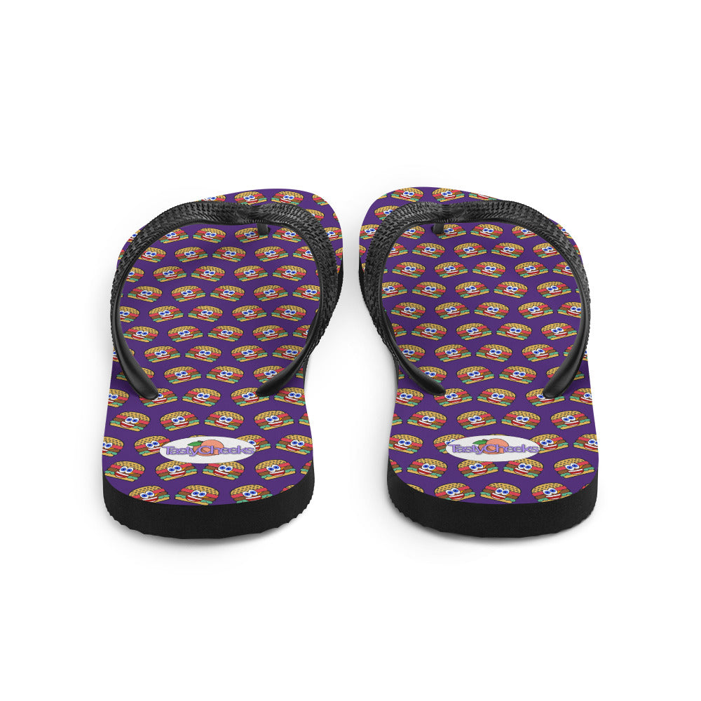 Happy Burger Flip Flops by Tasty Cheeks