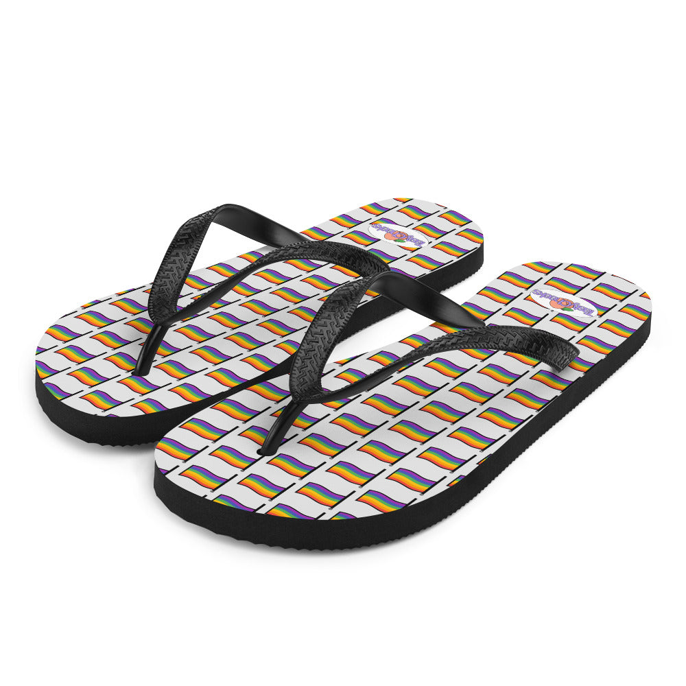 Pride Flag Flip Flops by Tasty Cheeks