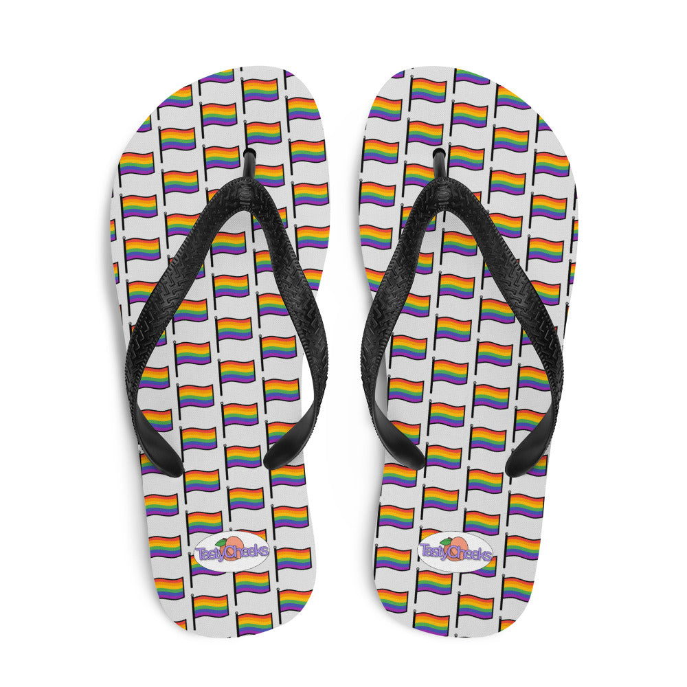 Pride Flag Flip Flops by Tasty Cheeks